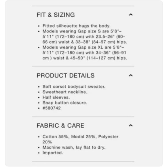 🛍NWT GAP Rib Corset Bodysuit Black ribbed knit elbow length sleeves size large - Picture 15 of 15